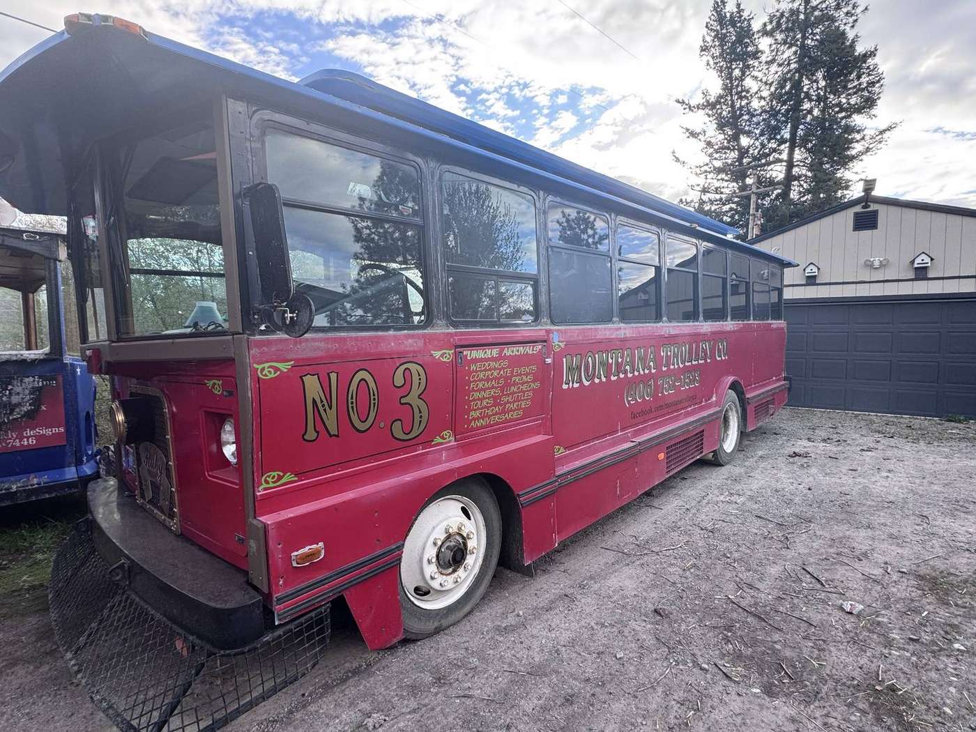 Ruby No. 3, a classic red Montana Trolley Company replica trolley