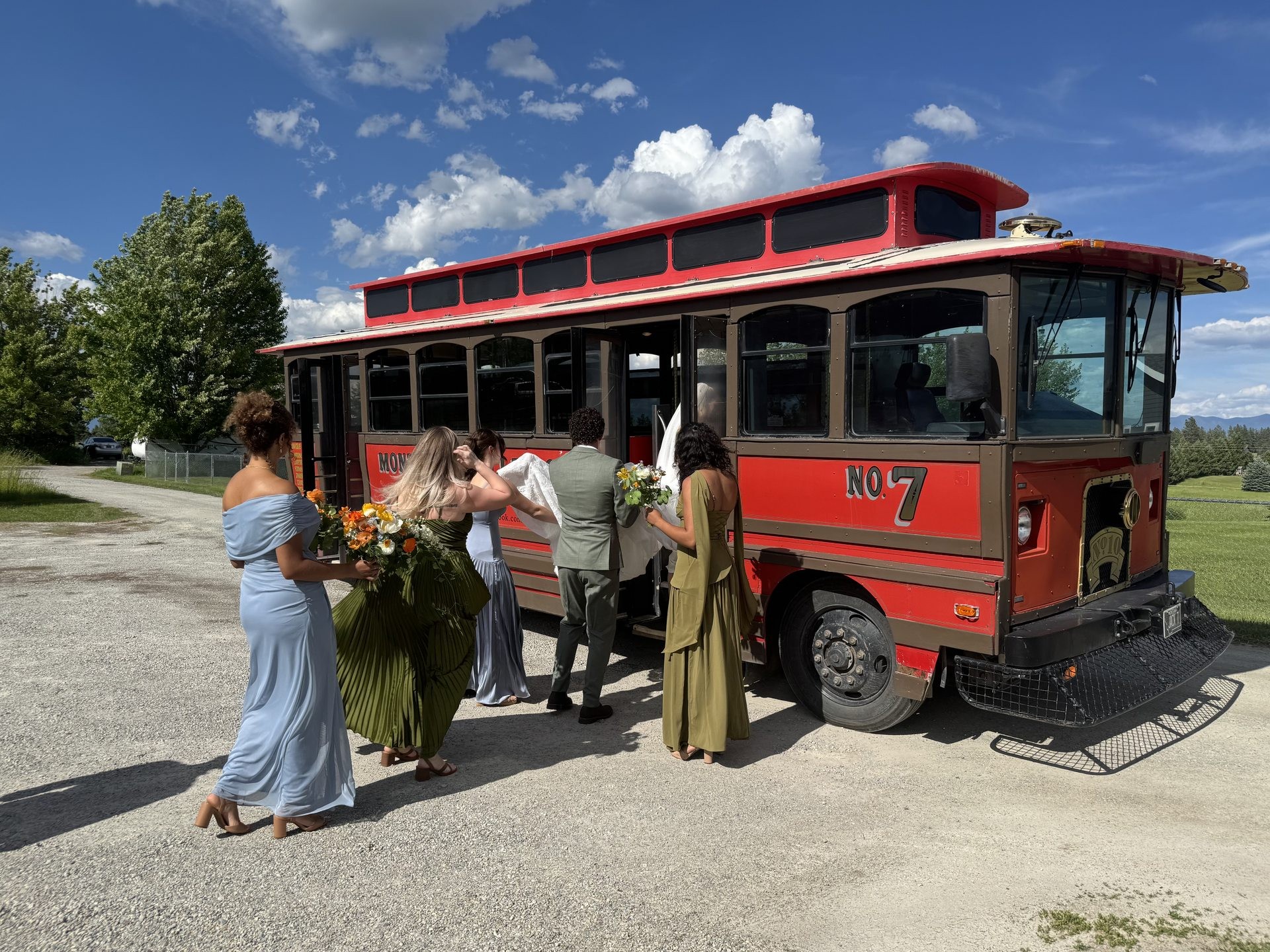 Wedding party boarding Jack No. 7 for a private charter